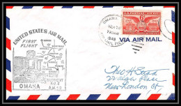 1128 Lettre USA Aviation Premier Vol Airmail Cover First Flight Aeroplane 1949 Am 90 Omaha (Nebraska) - 2c. 1941-1960 Brieven