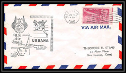 1142 Lettre USA Aviation Premier Vol Airmail Cover First Flight Aeroplane 1950 AM 91 Urbana (Illinois) - 2c. 1941-1960 Cartas & Documentos