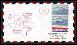 1159 Lettre USA Aviation Premier Vol Airmail Cover First Flight Aeroplane 19951 Am 64 Bryan Texas - 2c. 1941-1960 Brieven