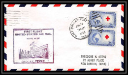 1178 Lettre USA Aviation Premier Vol Airmail Cover First Flight Aeroplane 1953 AM 82 Dallas - 2c. 1941-1960 Storia Postale