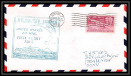1182 Lettre USA Aviation Premier Vol Airmail Cover First Flight Aeroplane 1953 AM 6 Melbourne (Floride) - 2c. 1941-1960 Cartas & Documentos