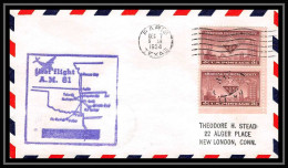 1187 Lettre USA Aviation Premier Vol Airmail Cover First Flight Aeroplane 1954 AM 81 Paris Texas - 2c. 1941-1960 Covers