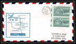 1188 Lettre USA Aviation Premier Vol Airmail Cover First Flight Aeroplane 1954 AM 81 Fort Worth, Texas - 2c. 1941-1960 Covers