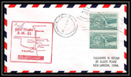 1189 Lettre USA Aviation Premier Vol Airmail Cover First Flight Aeroplane 1954 AM 81 Dallas - 2c. 1941-1960 Storia Postale