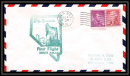 1193 Lettre USA Aviation Premier Vol Airmail Cover First Flight Aeroplane 1955 AM 1 Ely (Nevada) - 2c. 1941-1960 Lettres