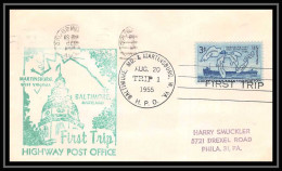 1194 Lettre USA Aviation Premier Vol Airmail Cover First Flight Aeroplane 1955 Baltimore TRIP 1 - 2c. 1941-1960 Covers