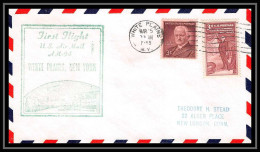 1198 Lettre USA Aviation Premier Vol Airmail Cover First Flight Aeroplane 1955 AM 94 White Plains (New York) - 2c. 1941-1960 Covers