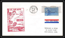 1199 Lettre USA Aviation Premier Vol Airmail Cover First Flight Aeroplane 1957 AM 76 Lancaster, California - 2c. 1941-1960 Briefe U. Dokumente