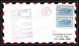 1200 Lettre USA Aviation Premier Vol Airmail Cover First Flight Aeroplane 1957 AM 76 Palmdale, California - 2c. 1941-1960 Cartas & Documentos