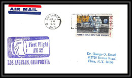 1226 Lettre USA Aviation Premier Vol Airmail Cover First Flight Aeroplane 1970 AM 82 Los Angeles Espace (space) - 3c. 1961-... Covers