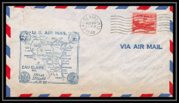 1267 Lettre USA Aviation Premier Vol Airmail Cover First Flight 1948 Aeroplane AM 86 Eau Claire (Wisconsin) - 2c. 1941-1960 Lettres