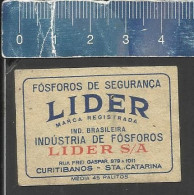 LIDER  - OLD MATCHBOX LABEL MADE IN BRAZIL - Boites D'allumettes - Etiquettes