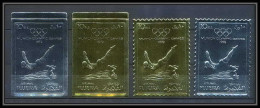 040a Fujeira N°1282 Jeux Olympiques Olympic Games 4 VALEUR Complet 1972 Munich OR Gold Stamps Plongeon Diving - Duiken