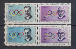 102 Sport Turquie (Turkey) Jeux Olympiques (olympic Games) Coubertin Variété (color Error) Couleur Décallées 1868 - Ongebruikt
