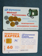 Phonecard Chip Advertising Ukrtelecom Telephone Coins 1680 Units 60 Calls UKRAINE - Ucraina