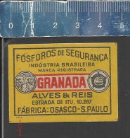 GRANADA  - OLD MATCHBOX LABEL MADE IN BRAZIL - Boites D'allumettes - Etiquettes
