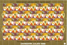 Feuille De Vignettes De Noël Du Danemark 1988 Neuve - Errors, Freaks & Oddities (EFO)