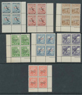 1023b - Lundy English Island 1953 Série Oiseaux (bird Birds) Puffn Complète Overprint Surchargé CORONATION Bloc 4 MNH ** - Emissione Locali