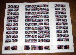 1036 Tuvalu MI N°377/380 ** (british Royal Family) Wedding 1986 Feuilles (sheets) Cote 200 Eu 10 Tete Beche - Tuvalu