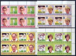 Saint-Vincent - 218 - N° 596/803 Sport Cricket Famous Players Cote 30 Euros Bloc 4 MNH ** - Cricket