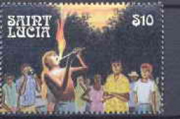 Sainte Lucie Saint Lucia 425 - TIMBRE Bloc N° 49A Tourisme Tourism GROS ISLET Musique Music Cote 11 Euros MNH ** - Autres & Non Classés