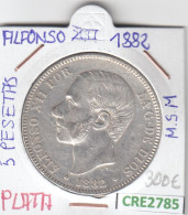 CRE2785 MONEDA ESPAÑA 5 PESETAS ALFONSO XII 1882 MSM PLATA - Autres & Non Classés