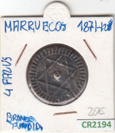 CR2194 MONEDA MARRUECOS 4 FALUS 1871  - Sonstige – Afrika