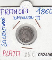 CR2496 MONEDA FRANCIA NAPOLEON III 20 CENTIMOS 1860 PLATA - Andere - Europa