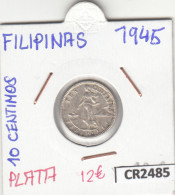 CR2485 MONEDA FILIPINAS 10 CENTIMOS 1945 PLATA  - Altri – Asia