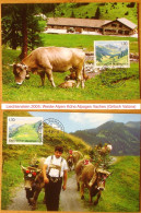 Liechtenstein 2005: Weide-Alpen Kühe Alpages Vaches (Gritsch Valüna) Zu 1328+1329 Mi 1385+1386 Yv 1326+1327 MK 245 C+d - Mucche