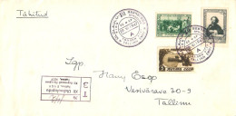 Soviet Union:USSR:Estonia:Registered XII Song Festival Special Cancellation Letter A, 1947 - Cartas & Documentos