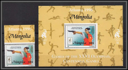 60015 Bloc E 257 Atlanta 1996 Tir Shot Jeux Olympiques Centenary Of Olympics Mongolia Mongolie Neuf ** MNH - Tiro (armi)