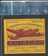 AVIAÇÃO (AEROPLANE AVION)  - OLD MATCHBOX LABEL MADE IN BRAZIL - Boites D'allumettes - Etiquettes