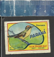 PARANÁ (BIRD OISEAUX) - OLD MATCHBOX LABEL MADE IN BRAZIL - Boites D'allumettes - Etiquettes