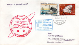 JAPON -- Enveloppe -- Lufthansa Over The POLE 28.5.1964 -- Pour FRANKFURT (Allemagne) - Storia Postale