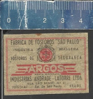 ARGOS  - OLD MATCHBOX LABEL MADE IN BRAZIL - Boites D'allumettes - Etiquettes