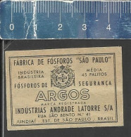 ARGOS  - OLD MATCHBOX LABEL MADE IN BRAZIL - Boites D'allumettes - Etiquettes