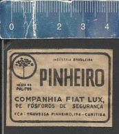 PINHEIRO COMPANHIA FIAT LUX   - OLD MATCHBOX LABEL MADE IN BRAZIL - Boites D'allumettes - Etiquettes