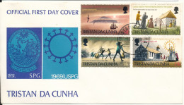 Tristan Da Cunha FDC 1-11-1970 Complete Set Of 4 S.P.G & USPG With Cachet - Tristan Da Cunha