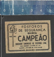 CAMPEÃO  - OLD MATCHBOX LABEL MADE IN BRAZIL - Boites D'allumettes - Etiquettes