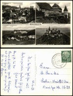 Balingen Mehrbild-AK Mit Burg, Schloss Wasserturm Schwimmbad 1958 - Balingen