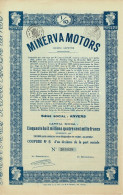 Titre De 1929 - Minerva Motors - Déco - Automobile