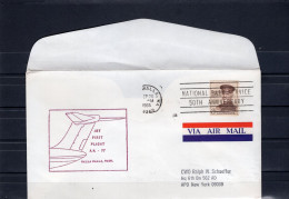 USA 1966 First Flight Cover Jet First Flight AM77 Walla Walla - Washington Purple Ink - Event Covers