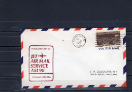 USA 1967 Inauguration Jet Air Mail Service AM98 Panama City Florida Brown Ink - Sobres De Eventos