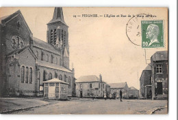CPA 59 Feignies église Et Rue De La Main Du Bois - Feignies