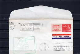 USA 1966 First Flight Cover Jet First Flight AM77 Spokane - Washington Green Ink - Omslagen Van Evenementen