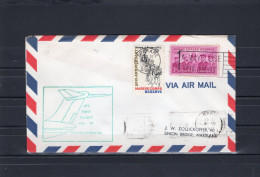 USA 1966 First Flight Cover Jet First Flight AM77 Spokane - Washington Green Ink - Omslagen Van Evenementen