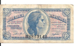 ESPAGNE 50 CENTIMOS 1937 VF P 93 - Otros & Sin Clasificación