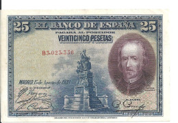 ESPAGNE 25 PESETAS 1928 VF+ P 74 - 1-2 Peseten