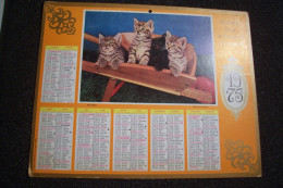 CALENDRIER  - Service DE Nettoiement. 1975 - CHATONS  - CHATS - Formato Grande : 1971-80